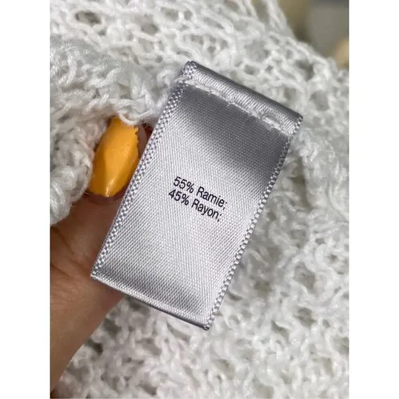 Jennifer Lopez White Crochet Lace Hooded Crop Top 3/4 Sleeve Women’s Size S - Picture 6 of 7